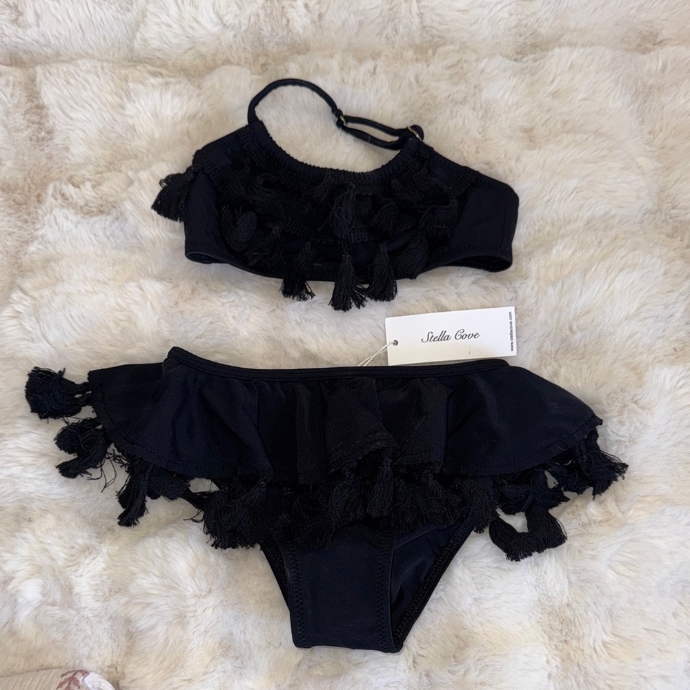 Stella Cove Elegant Black Bikini with Tassels
